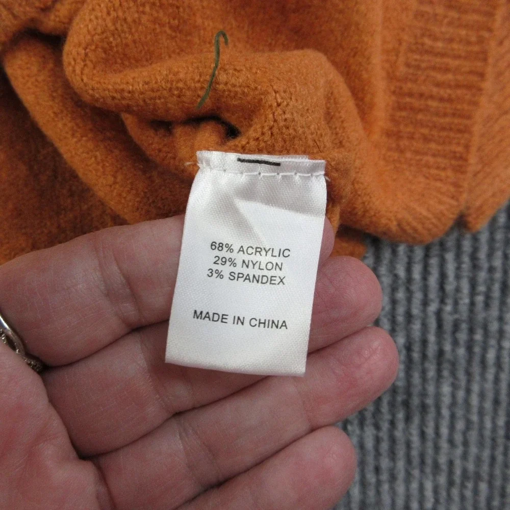 Rumi + Ryder Sweater Kids L 12-14 Orange Fair Isle Pumpkin Yoke Pullover NWT